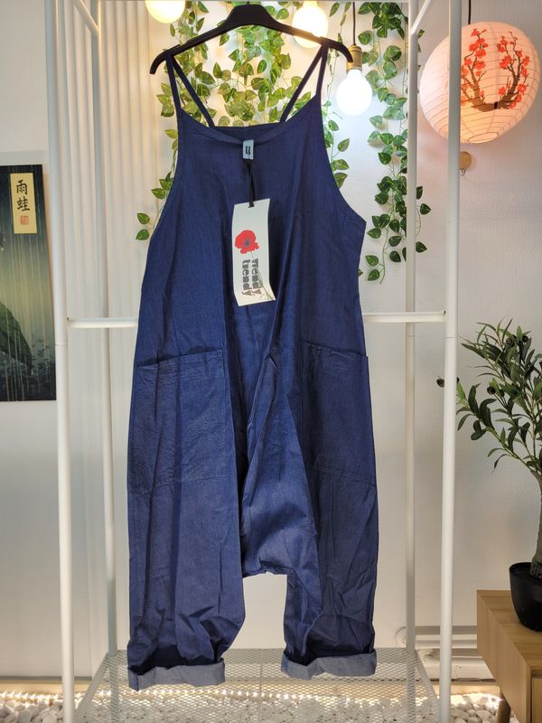 Bawełniane ogrodniczki baggy z cienkiego denimu Wendy Trendy