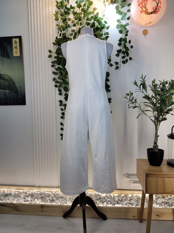 White Milano Knit Jumpsuit Wendy Trendy