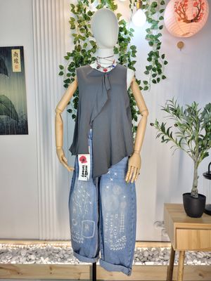 Top asymetryczny szary Wendy Trendy