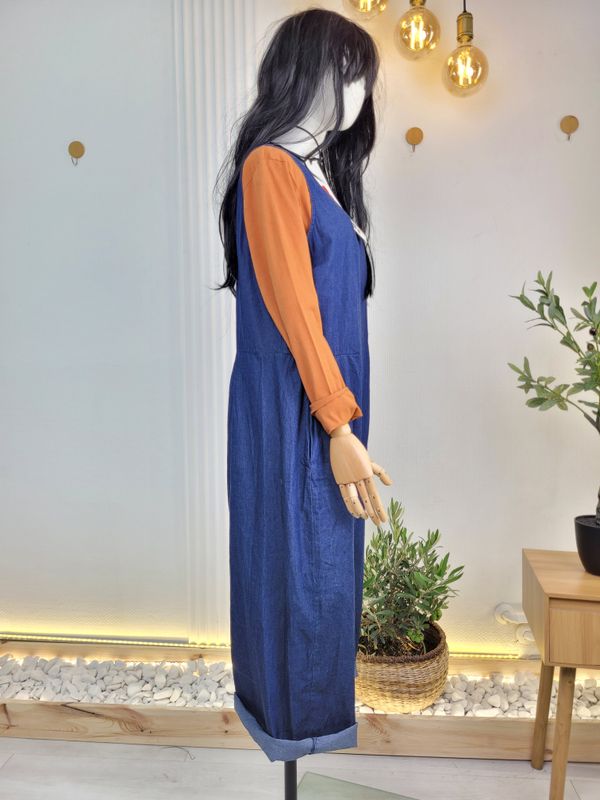 Sleeveless Denim Jumpsuit Wendy Trendy