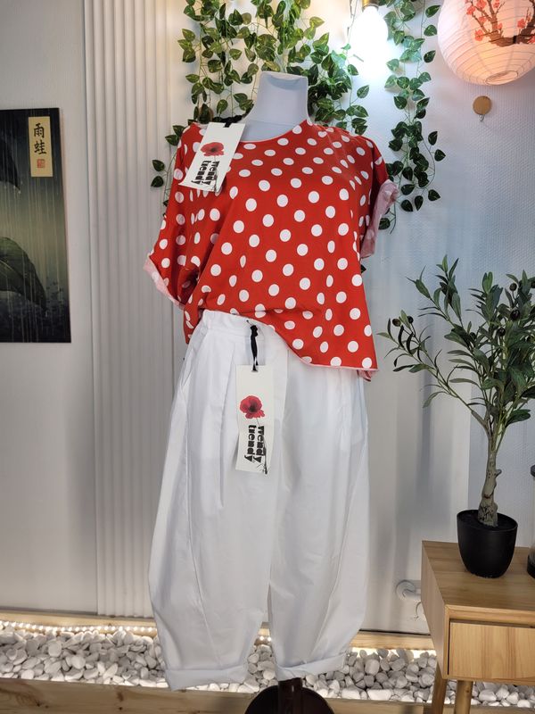 T-shirt w stylu Modern Twist lat 50. czerwony Wendy Trendy