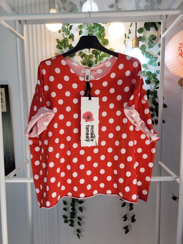 T-shirt w stylu Modern Twist lat 50. czerwony Wendy Trendy