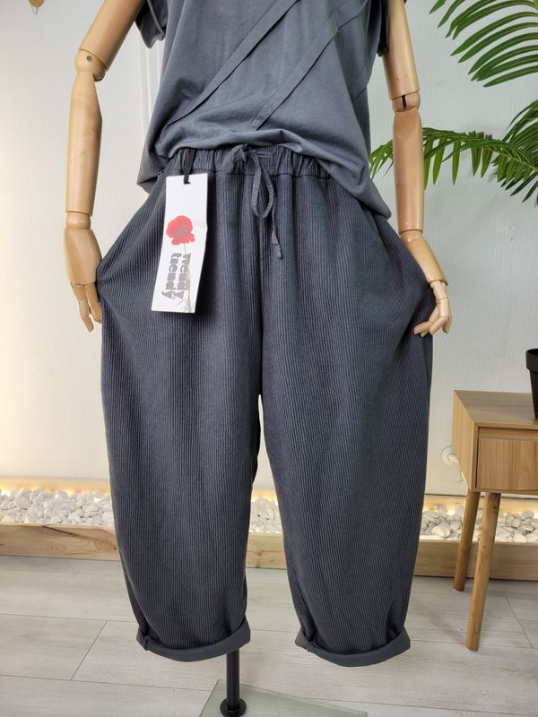 Welwetowe sztruksy Wendy Trendy szare