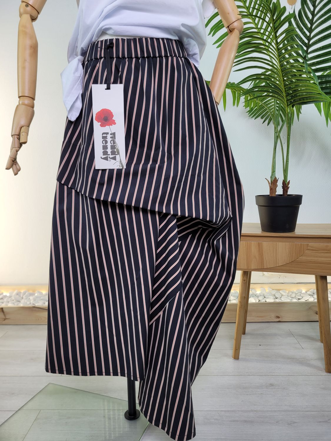Black Striped Skirt - Wendy Trendy