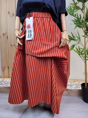 Brick-red striped skirt - Wendy Trendy