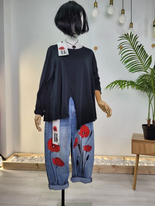 Czarna bawełniana bluzka Wendy Trendy