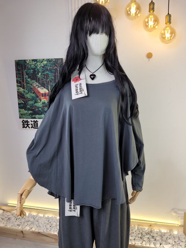 Rozkloszowana bluzka Wendy Trendy stalowa