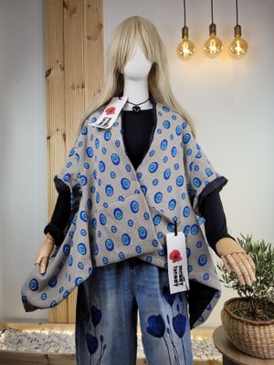 Reversible Oversized Patterned and Black Jacket - Wendy Trendy