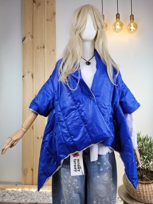 Two-sided oversized gray-cobalt jacket - Wendy Trendy
