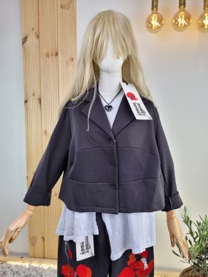 Short Jacket-Blazer with Stitching - Wendy Trendy
