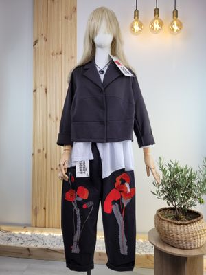 Short Jacket-Blazer with Stitching - Wendy Trendy