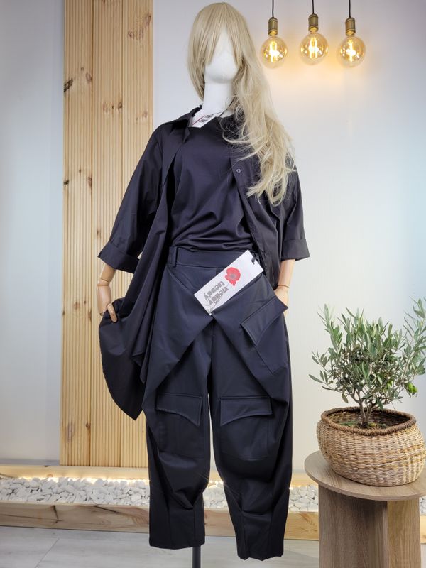 Pleated Pants with Cargo Pockets - Wendy Trendy