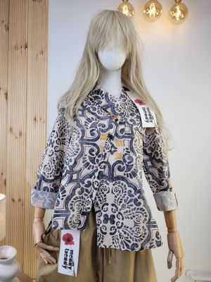 Wendy Trendy Shirt with Print and Semi-Collar