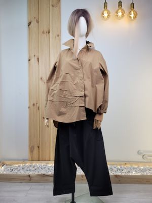 Asymmetric Shirt with Diagonal Fastening Wendy Trendy