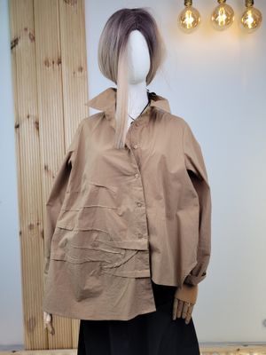 Asymmetric Shirt with Diagonal Fastening Wendy Trendy