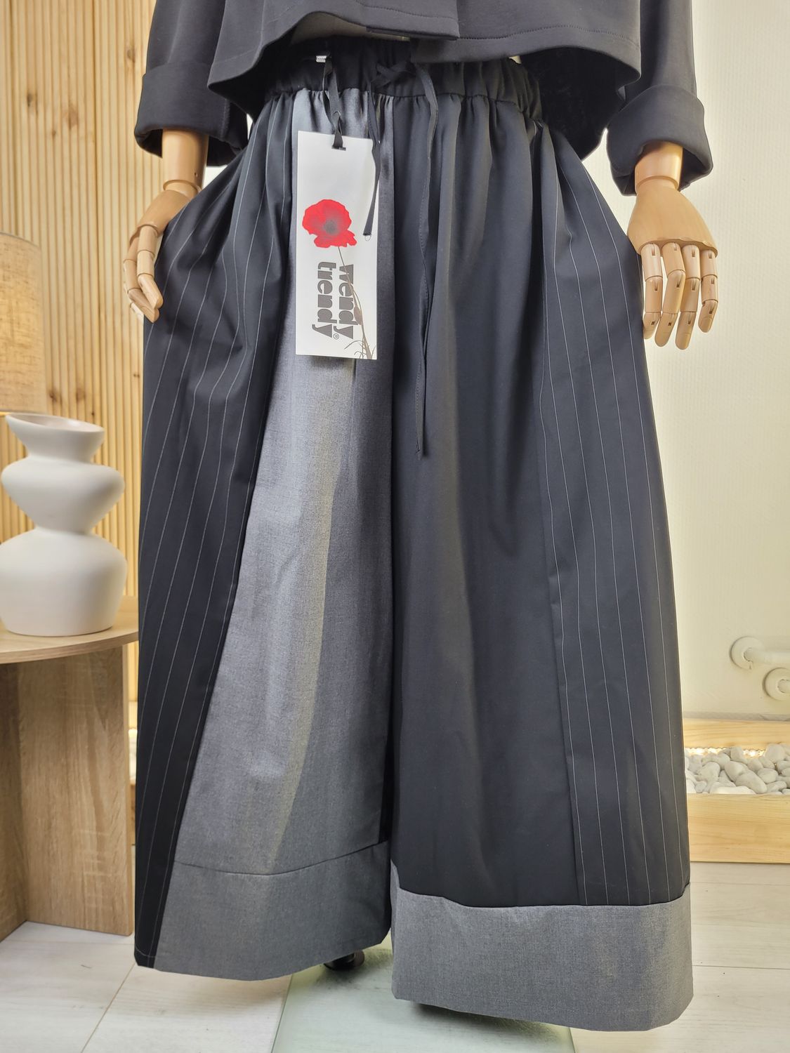 Patchwork Wide-Leg Pants – Wendy Trendy