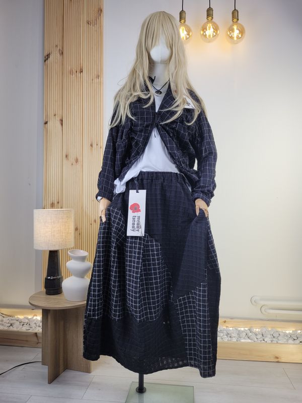 Long Patchwork Plaid Skirt – Wendy Trendy