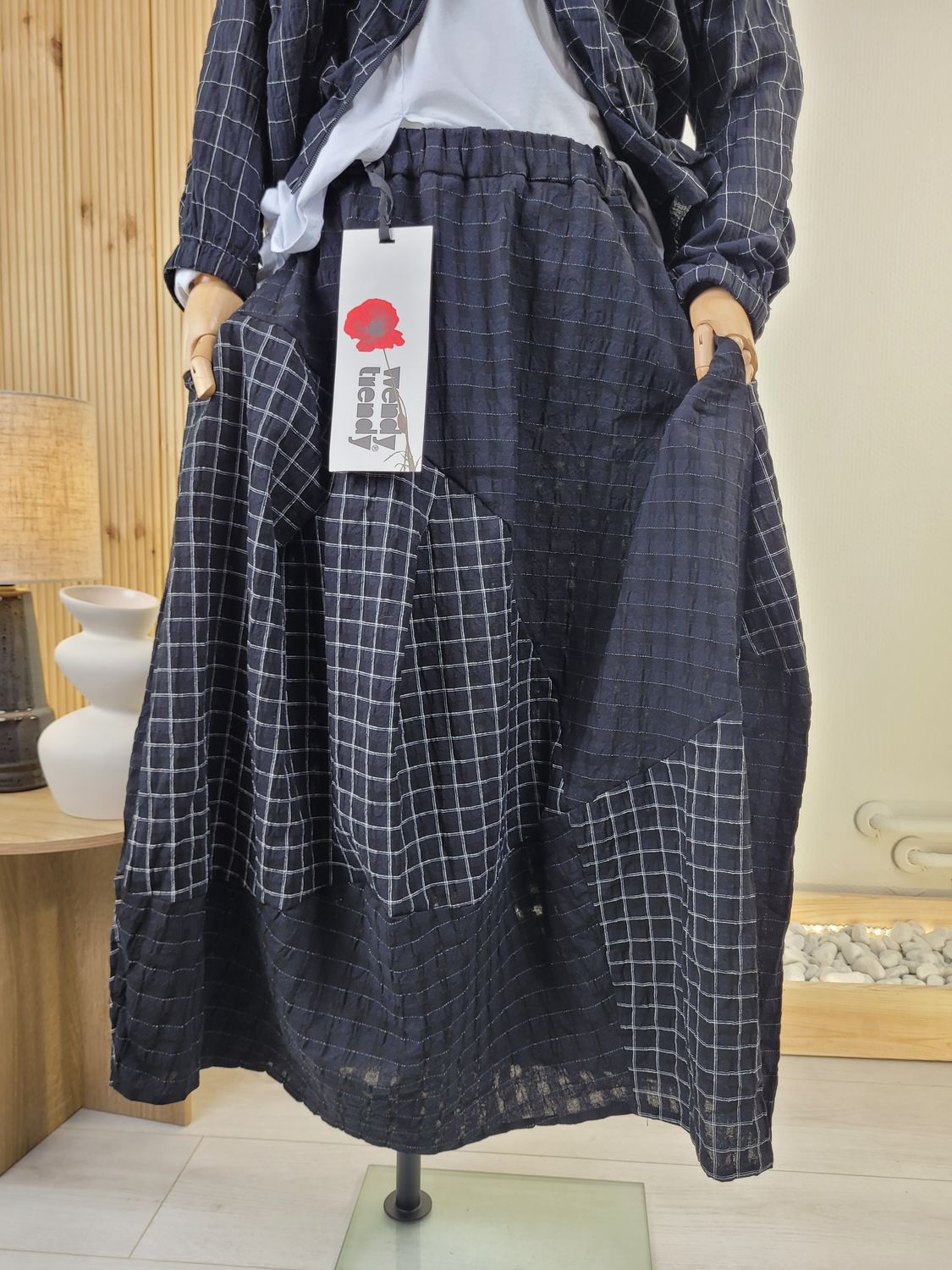 Long Patchwork Plaid Skirt – Wendy Trendy