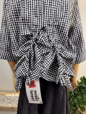 Checkered Shirt with Stylish Back Ties - Wendy Trendy