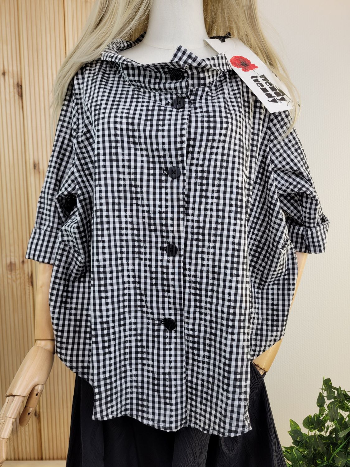 Checkered Shirt with Stylish Back Ties - Wendy Trendy