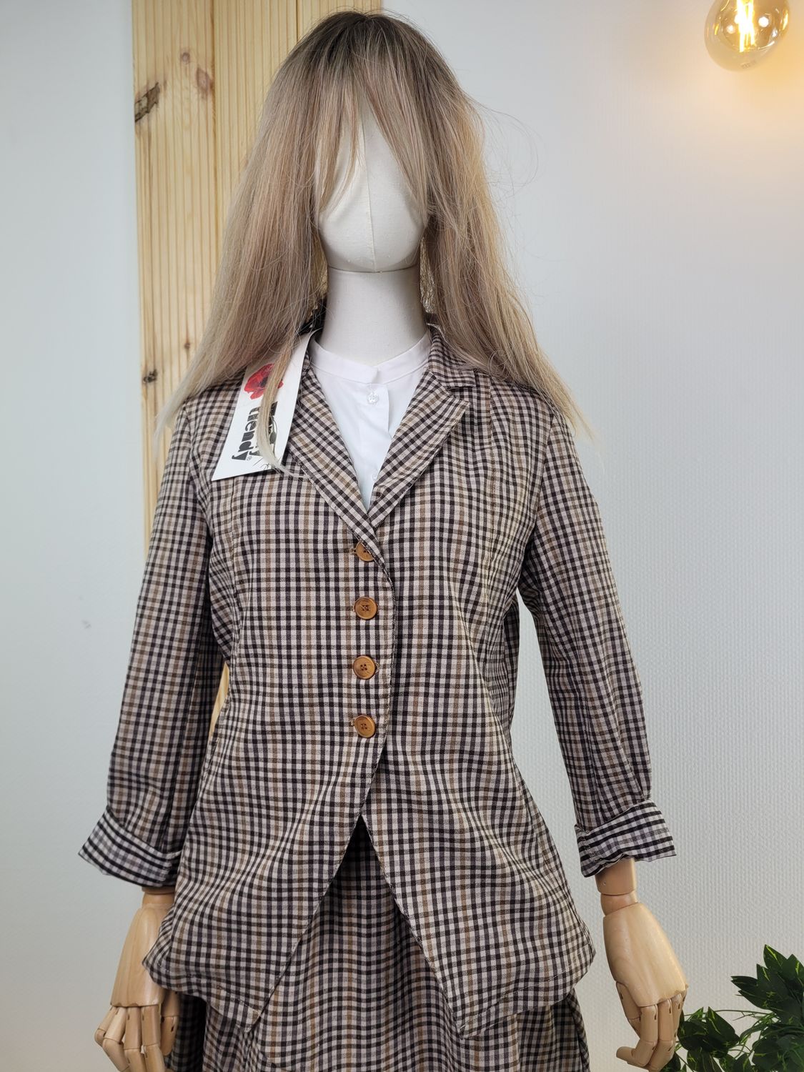 Tailored Small Check Blazer - Wendy Trendy