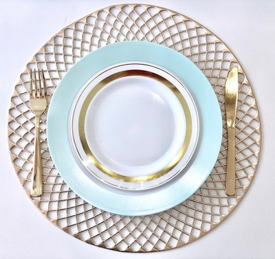Eclipse Design - Gold - Round Pressed Vinyl Placemat