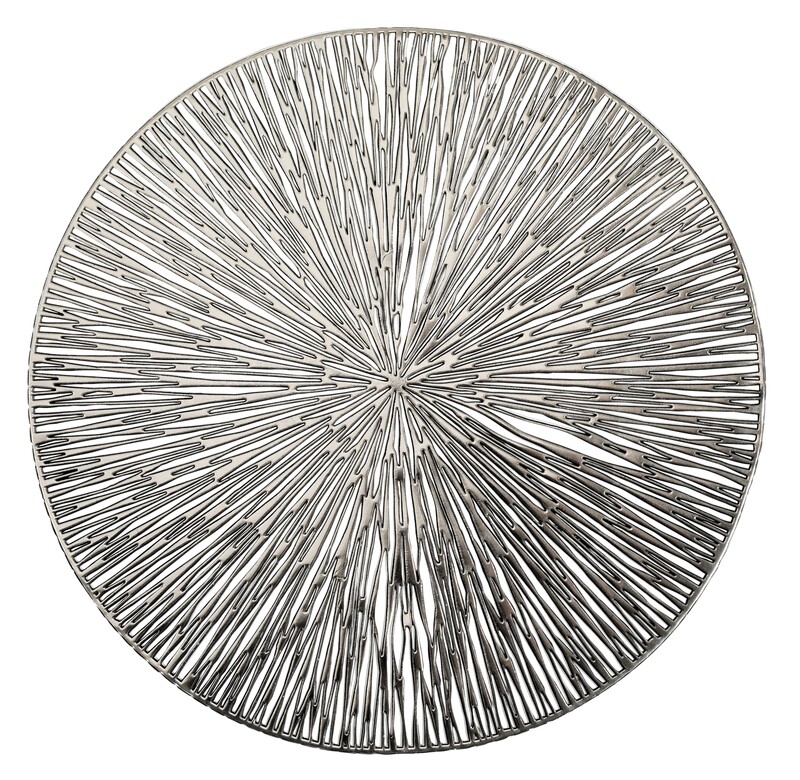 Coral Design - Silver - Round Placemat
