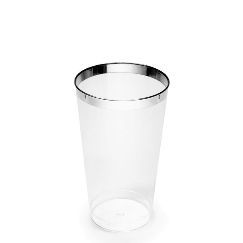 14 oz Heavy Duty Tumblers, Silver Rimmed
