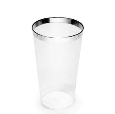 16 oz Heavy Duty Tumblers, Silver Rimmed