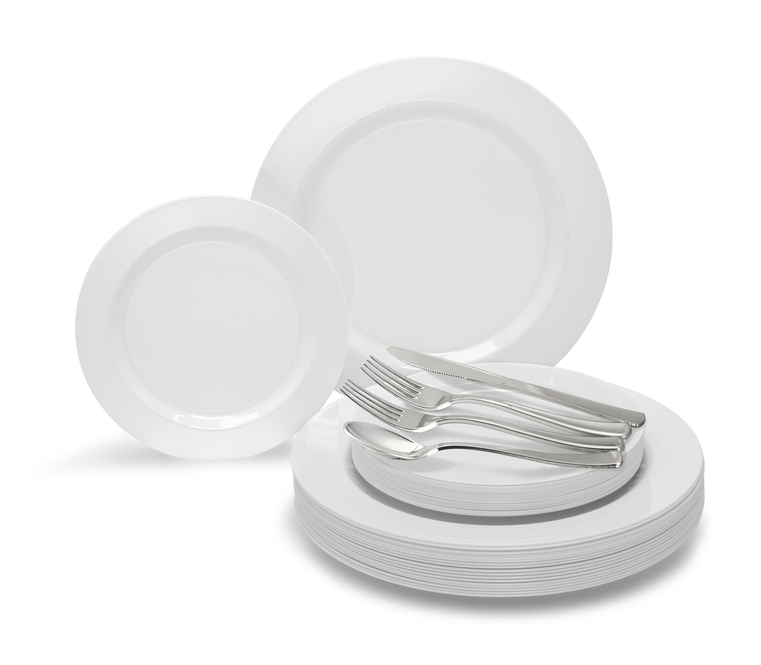 Plain White + Silver Silverware
