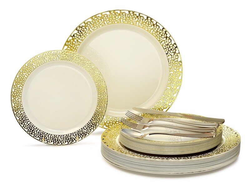 Florence Ivory &amp; Gold + Gold Silverware