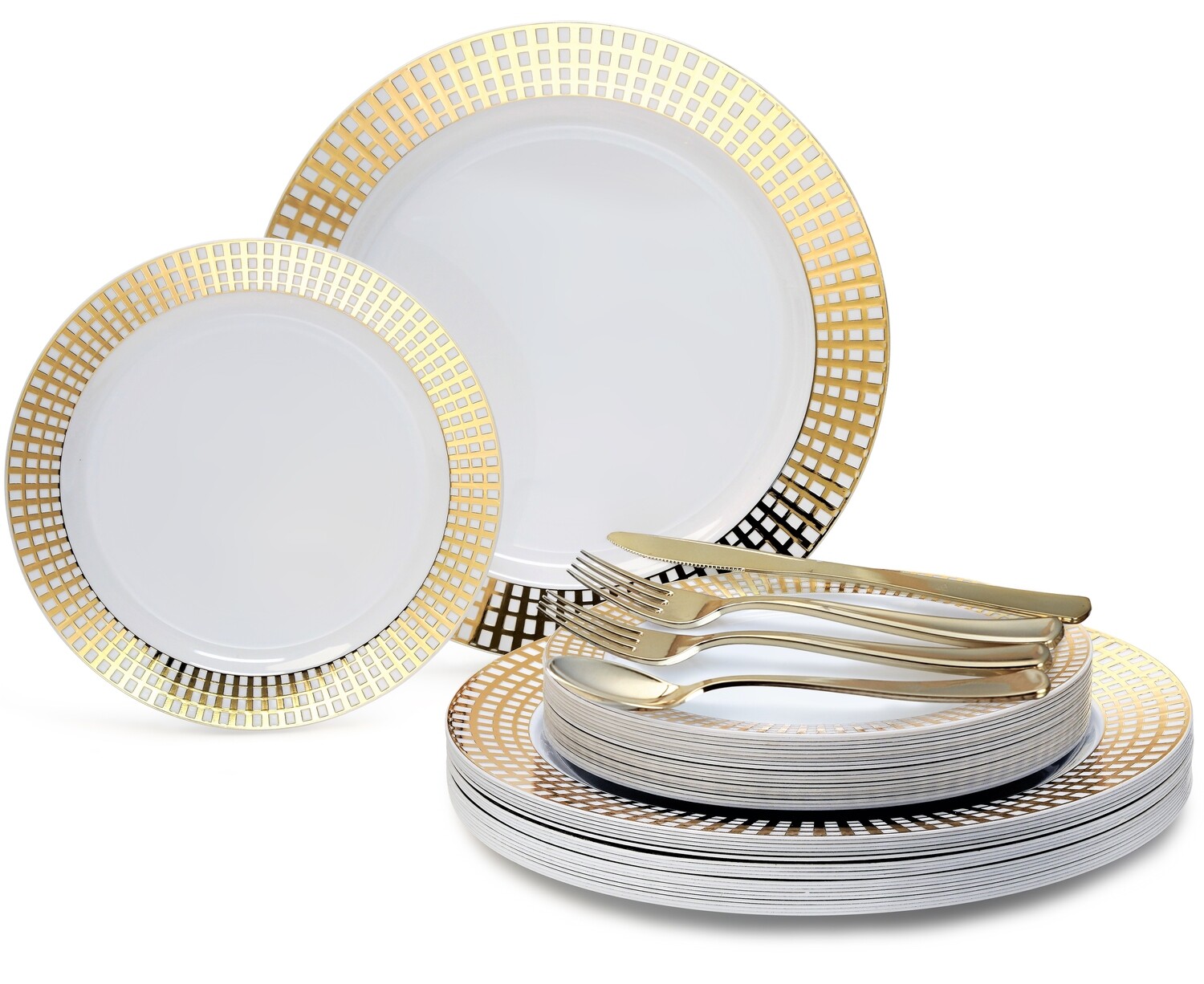 Princess White &amp; Gold + Gold Silverware