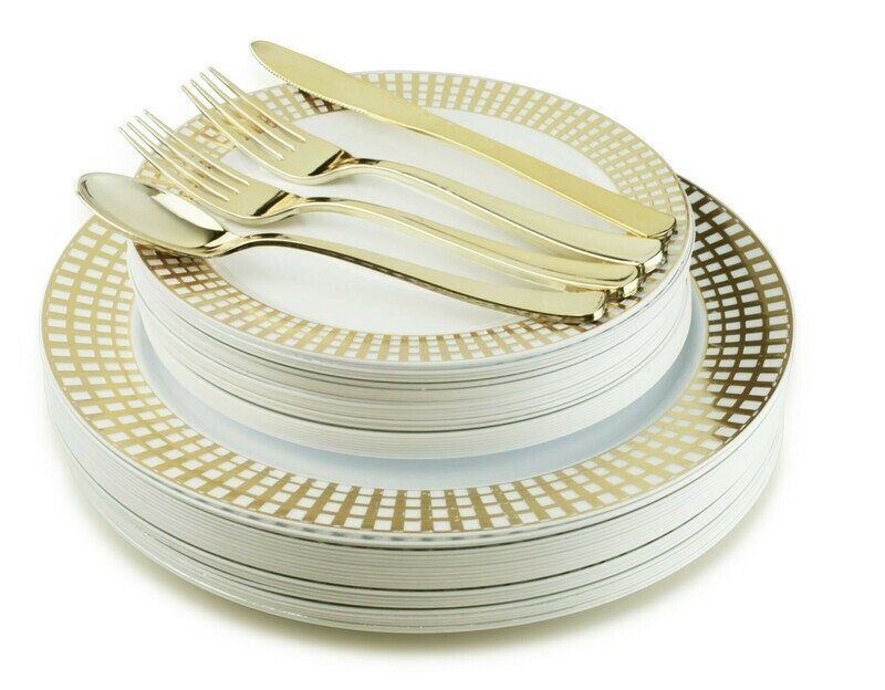 Princess White &amp; Gold + Gold Silverware