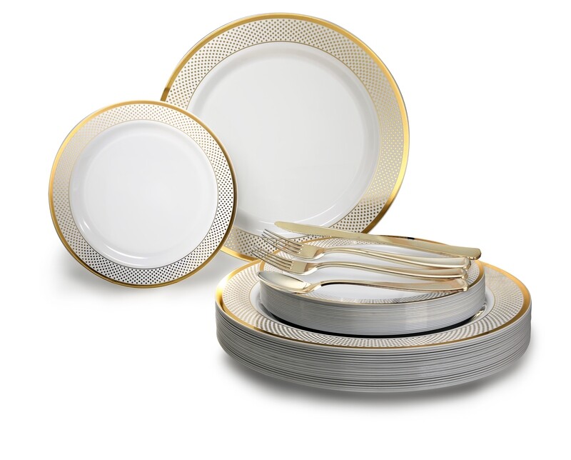 Sundance White &amp; Gold + Gold Silverware
