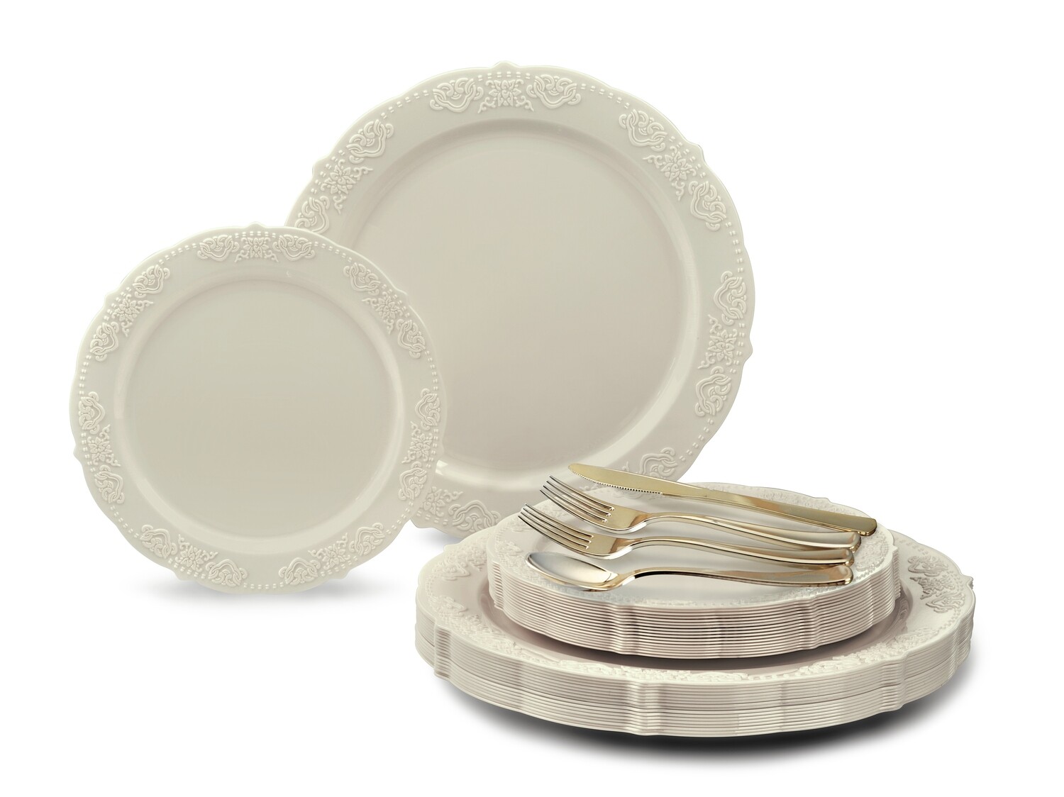Portofino in Ivory + Gold Silverware