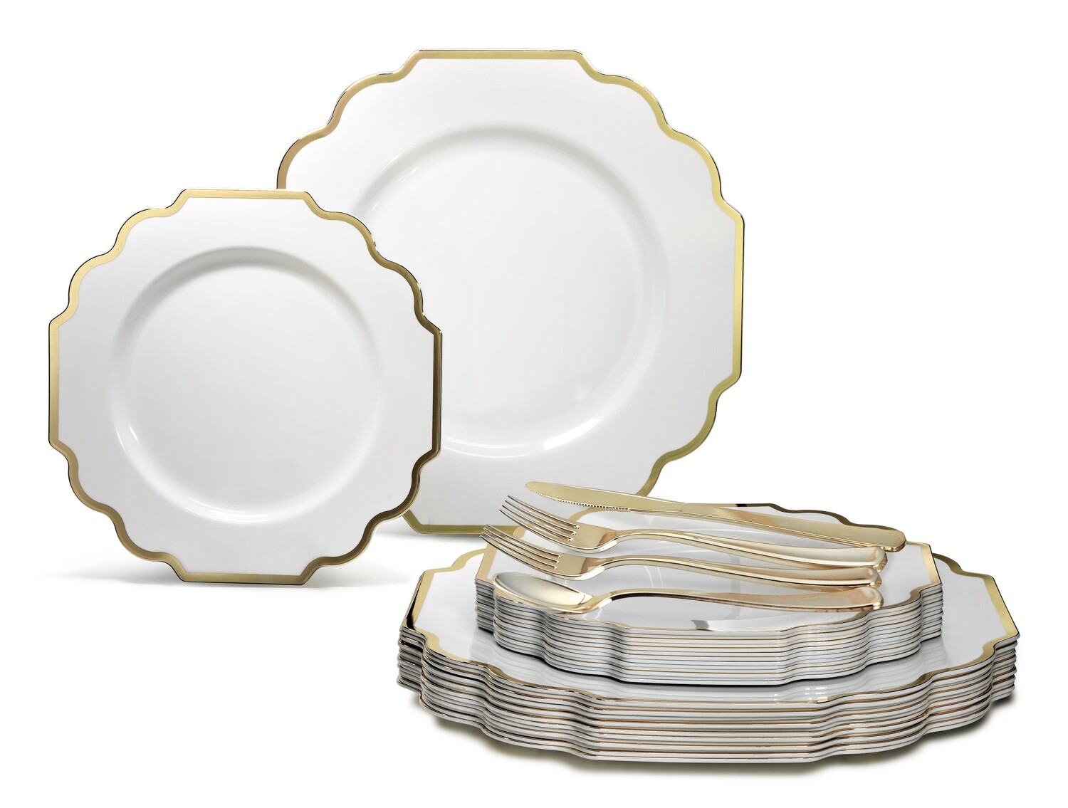 Imperial in White &amp; Gold+ Gold Silverware
