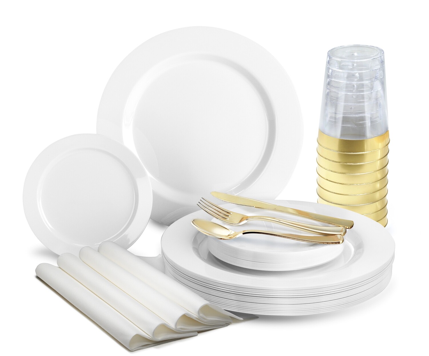 Plain White - Gold Silverware