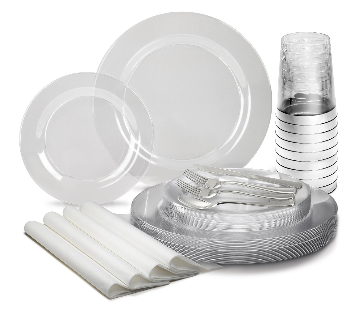 Plain Clear  - Silver Silverware