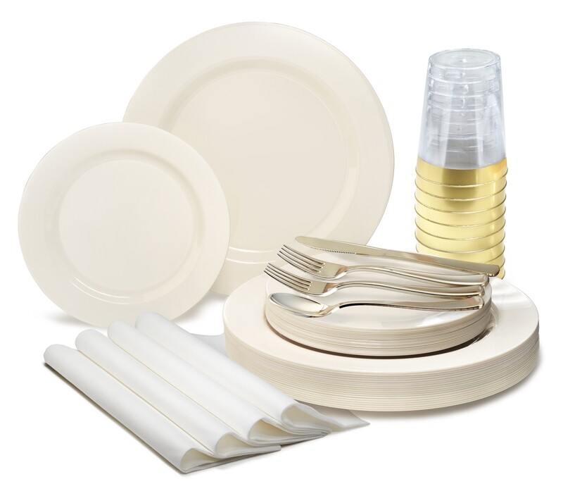 Plain Ivory - Gold Silverware