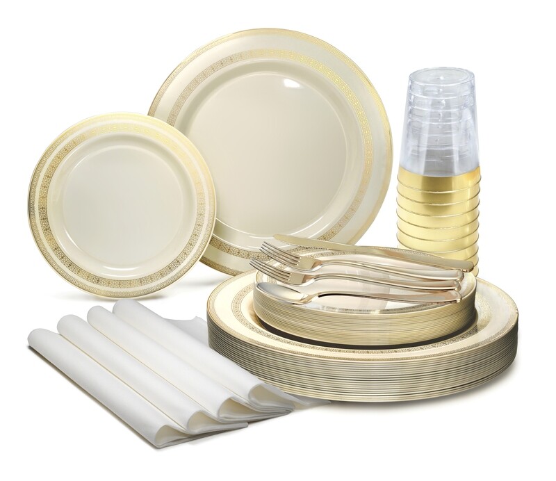 Lace Ivory &amp; Gold - Gold Silverware