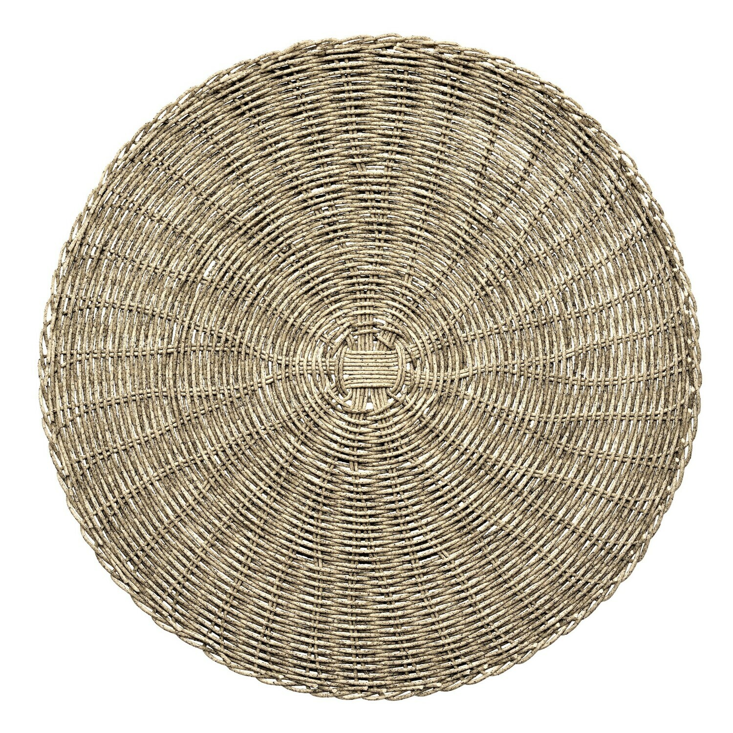 Bali Design- Grey - Round Handcrafted Woven Polyester Placemat