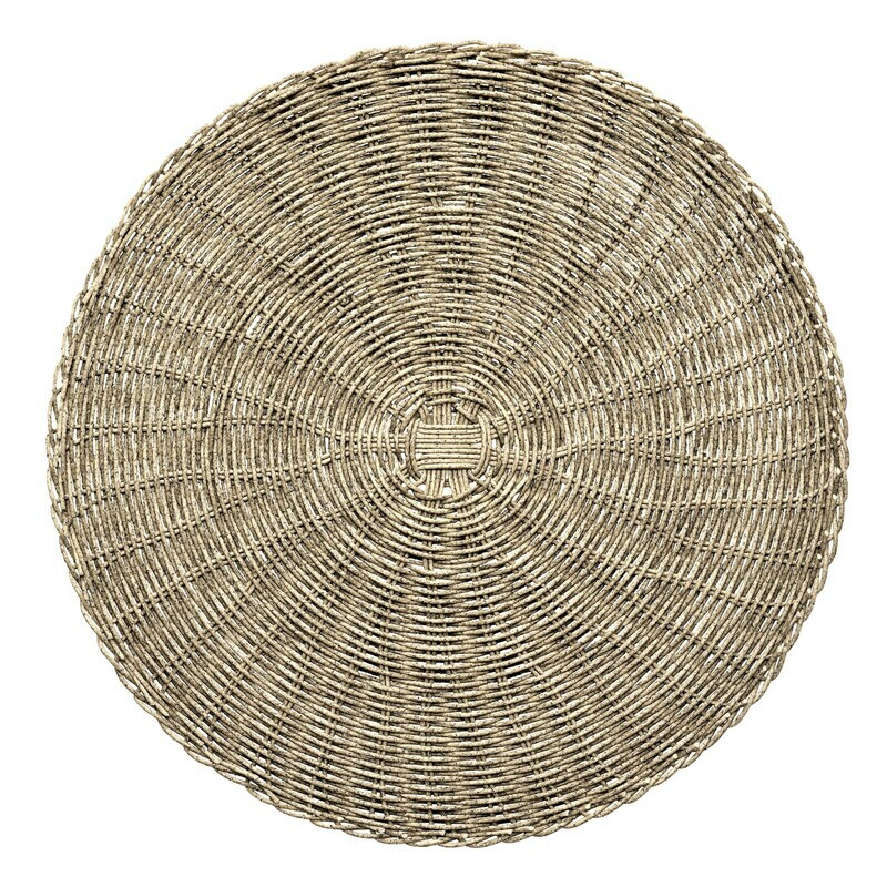 Bali Design- Grey - Round Handcrafted Woven Polyester Placemat