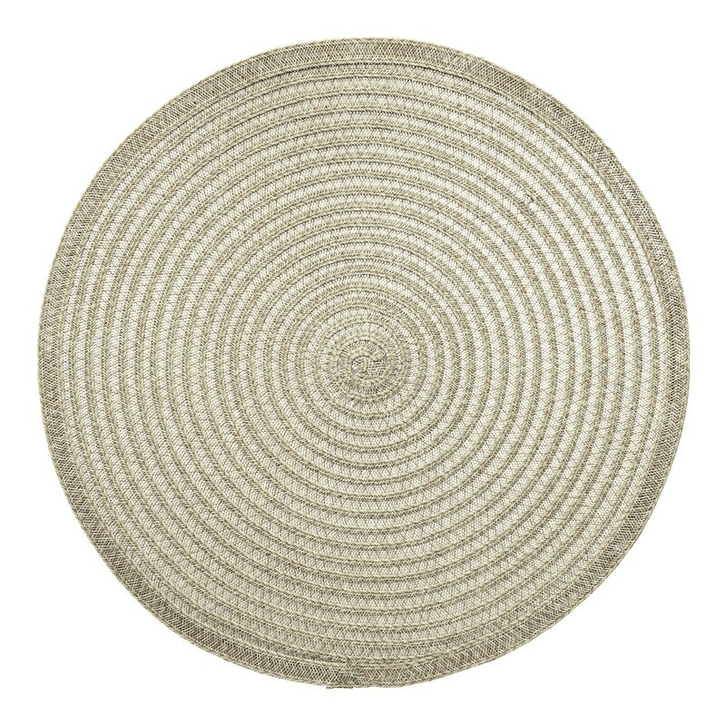 VIVAI Design - Beige - Round Handcrafted Woven Polyester Placemat