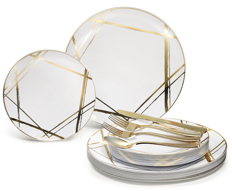 Monet White &amp; Gold + Silverware