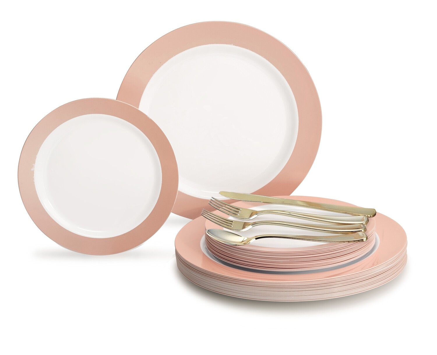Rio in White &amp; Pearled Blush + Silverware