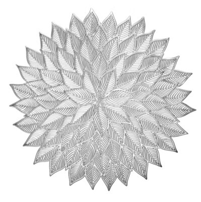 Dhalia Design - Shinny Silver - Round Placemat