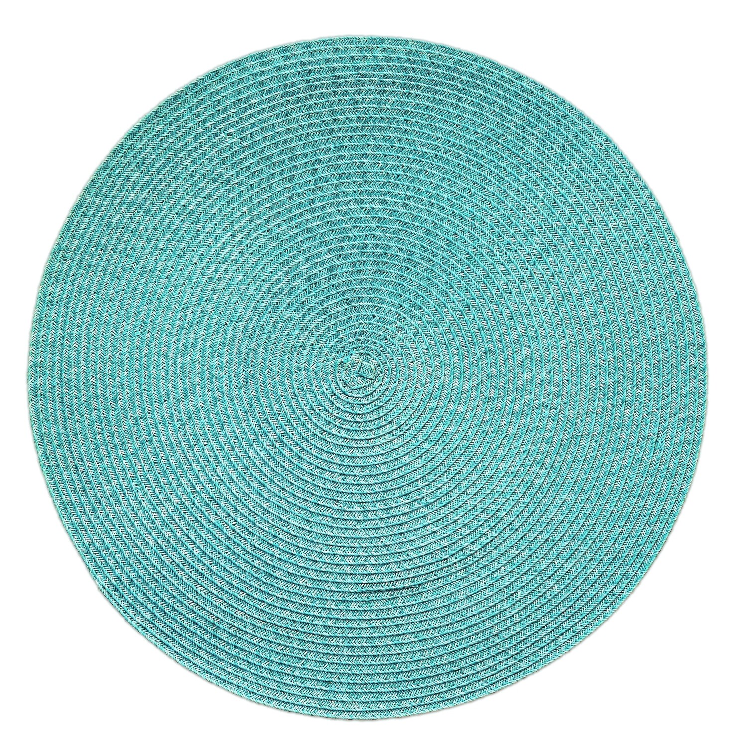 Tuscany Design - Tiffany Blue - Round Handcrafted Woven Polyester Placemat