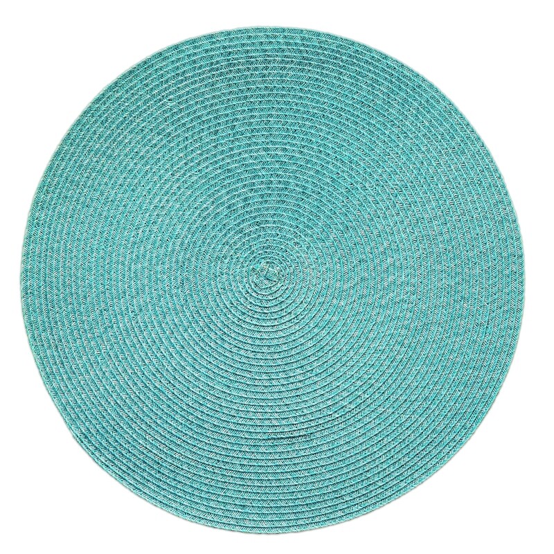 Tuscany Design - Tiffany Blue - Round Handcrafted Woven Polyester Placemat