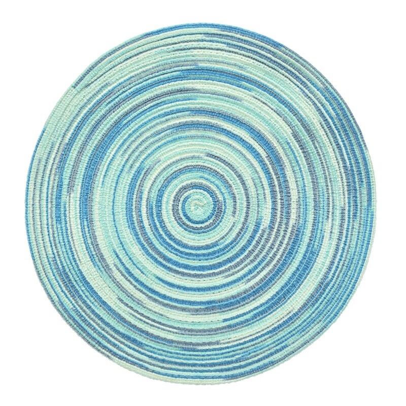 TWIST Design - Light Dark Blue - Round Handcrafted Woven Polyester Placemat
