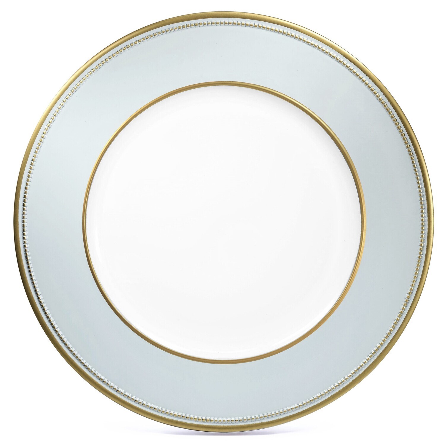 13'' Crown Design Charger Plate, Dusty Blue &amp; Gold - 1 Piece Sample